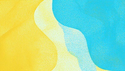 Aufkleber - abstract blue and yellow dotted wave background for modern web design, branding, or digital print with soft gradients and halftone texture

