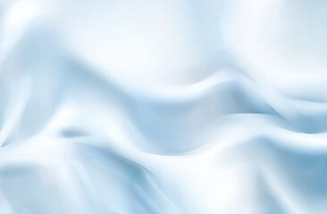 Poster - Abstract Soft Blue and White Silk Fabric Texture Background with Elegant Waves and Folds Material for Fashion or Interior Design