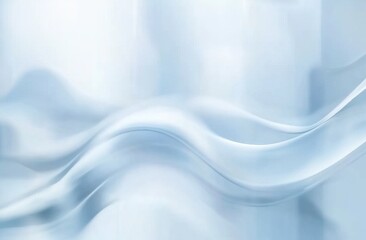Poster - Abstract Soft Blue and White Silk Fabric Waves Background with Subtle Gradient and Smooth Texture for Modern Elegant Design