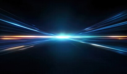Poster - Abstract Speeding Light Streaks on Dark Background Highlighting Motion Blur Digital Technology Design with Glowing Lines and Futuristic Pattern