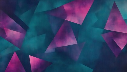 Fototapete - Abstract Teal and Purple Triangles on Textured Background for Contemporary Design with Geometric Shapes and a Modern Creative Illustration