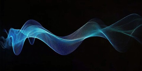 Fototapete - Abstract Wavy Lines Forming a Dynamic Flowing Pattern with a Dark Backdrop Creates an Energetic and Futuristic Visual Element