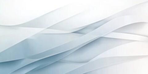 Fototapete - Abstract White and Gray Wavy Background with Modern Geometric Design Light and Shadow Gradient Texture with Smooth Curves for Presentation Backdrop and Elegant Digital Art