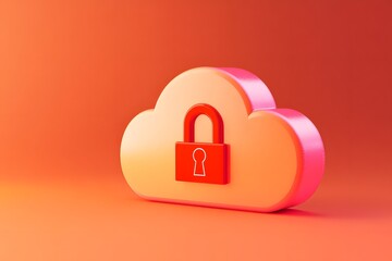 Poster - Secure cloud storage concept depicting digital security and online data protection
