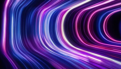 Aufkleber - Swirling Light Streaks with Blue and Purple Tones Against a Dark Background for Abstract and Futuristic Visuals