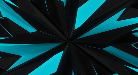 Poster - Dynamic Burst: An Abstract Composition of Contrasting Hues Showcasing a Geometric Pattern with Striking Lines and Bold Contrasts