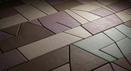 Poster - Abstract geometric pattern created with tile in soft pastel colors, suitable for backgrounds and textures and creative wallpaper design applications