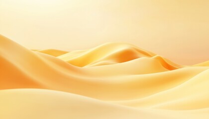Aufkleber - Abstract Beige and Yellow Fabric Waves Background with Gentle Gradient and Soft Lighting for Modern Artistic Design Templates