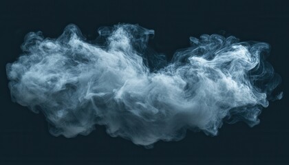 Leinwandbilder - Abstract Cyan Smoke Cloud Floating on a Dark Background Rendered with Dynamic Flow and Particle Effects for Modern Design and Creative Art
