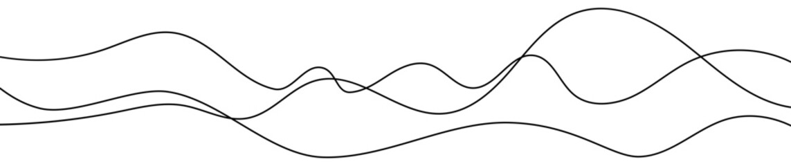 Poster - Thin curved wavy lines