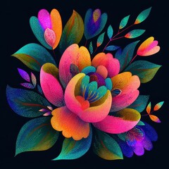 Poster - Vibrant floral bouquet design with bold colors.