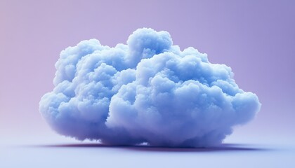 Fototapete - Three Dimensional Rendering of Fluffy Cloud Against Soft Pastel Background in Gentle Light Isolated Cloud for Weather Concept and Dreamy Sky