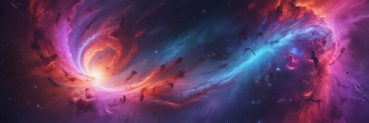 Wall Mural - swirling nebula-like gradient, vibrant colors, dynamic, fantasy