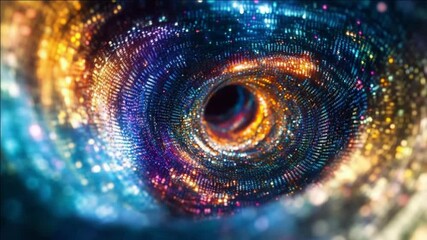 Canvas Print - hypnotic digital vortex: cosmic tunnel of light and color