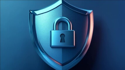 Poster - Cybersecurity Shield: Digital Fortress, Blue Aesthetic, Locked