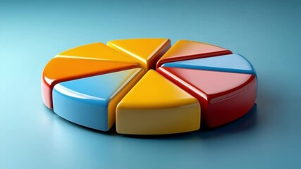 Poster - Vibrant 3D Pie Chart: Colorful Data Visualization