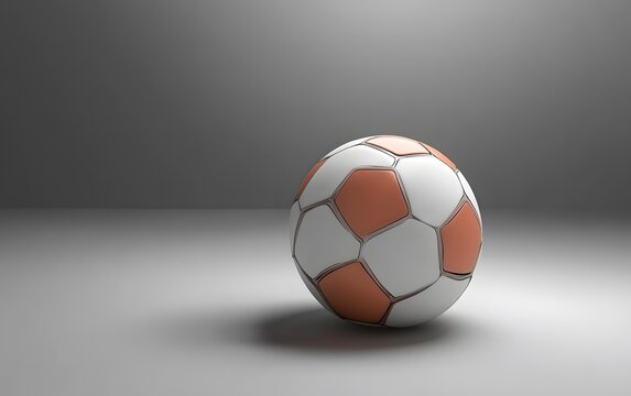 Studio Shot of White and Orange Soccer Ball