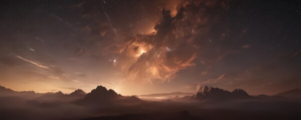 Wall Mural - brilliant starlight, ethereal glow, cosmic dust clouds, magical, star clusters