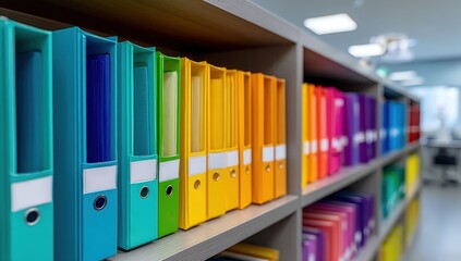 Poster - Colorful File Cabinet with Organizers for Medical Records in Office Setting with Bright Lighting and Modern Design