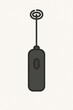 © Momphoto - Minimalist illustration of a handheld electric milk frother with a spiral whisk attachment.