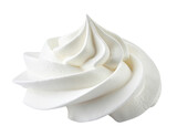 Whipped Cream Swirl Isolated on Transparent Background Dessert Topping