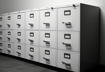 Poster - Organized Medical Records Storage in File Cabinet for Efficient Access to Health Documentation and Patient Information Management