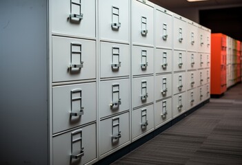 Poster - Organized File Cabinets Storing Medical Records in a Professional Office Environment