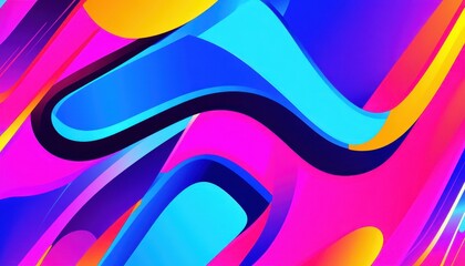 Poster - Vibrant Abstract Background with Pink Blue and Orange Swirls