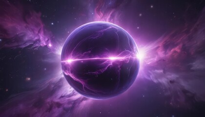 Wall Mural - ethereal orb glows, purple nebula swirls around it , vibrant, cosmos