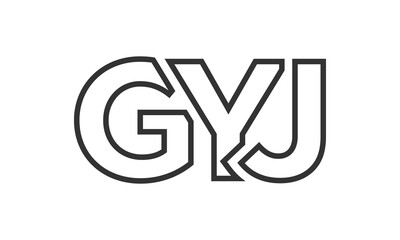 Poster - GYJ logo design template with strong and modern bold text. Initial based vector logotype featuring simple and minimal typography. Trendy company identity.