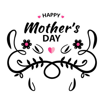 Mother's Day typography silhouette vector illustration isolated on a transparent background