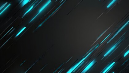 Leinwandbilder - Abstract Dark Background with Glowing Blue Lines and Dynamic Motion Effect