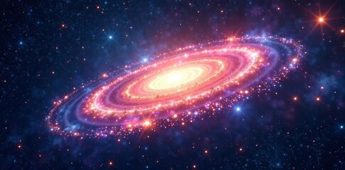 beautiful spiral galaxy with swirling arms and bright star clusters in outer space, galaxy, spiral, 