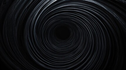 Poster - Dark Swirling Spiral Texture with Soft Curves and Depth Enhancing Shadows in a Mysterious Black Setting