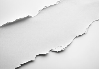 Aufkleber - Torn white paper with irregular edge reveals textured surface underneath, creating a dramatic, high-contrast monochrome design element. : Generative AI
