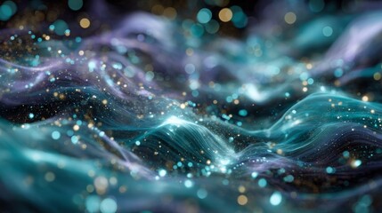 Poster - Abstract glowing wave pattern with bokeh effect for modern background use
