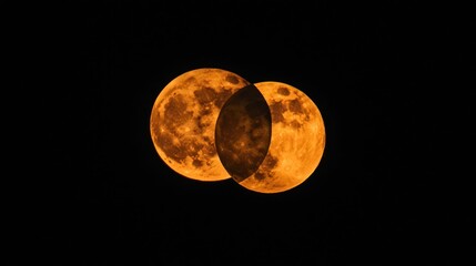 Wall Mural - a rare double eclipse with two celestial bodies aligned