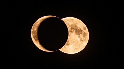 Wall Mural - a rare double eclipse with two celestial bodies aligned