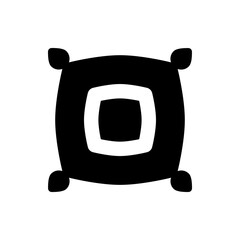 Poster - Stylized black square with rounded corners and a smaller white square inside with black center square
