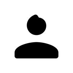 Poster - Black silhouette of a person icon with a rounded head and shoulders on a white background simple design