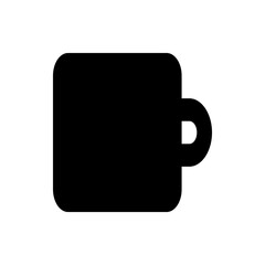 Poster - Illustration of a solid black coffee mug with rounded edges and a simple handle on a white background