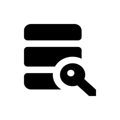 Poster - Black database storage icon with rounded edges and a white key in the lower right corner of the image