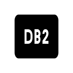 Poster - A black rounded rectangle containing the text db2 in white color displayed in the center of the rectangle