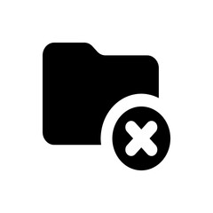 Poster - Black folder icon with a rounded corner and a circular delete symbol overlayed in the bottom right corner