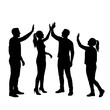 © Becheer - Team High Five Celebration Success Silhouette Vector