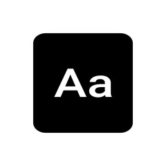 Poster - Black rounded rectangle containing white capital and lowercase letter a representing typography icon