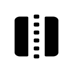 Poster - Illustration of a black road with rounded edges and a dashed line in the middle on a white background