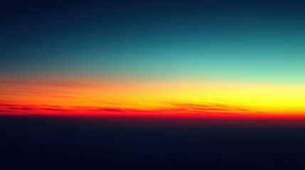 Aufkleber - Vibrant sunset hues paint the evening sky with streaks of fiery orange, deep red, and soft yellow, transitioning to a tranquil teal above. : Generative AI