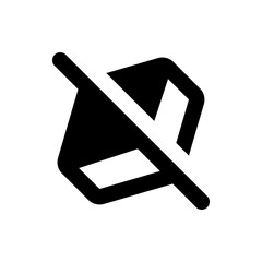 Poster - Illustration of a speaker with a diagonal line through it indicating muted audio with a black and white theme