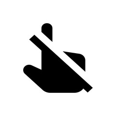Poster - Illustration of a black hand with a diagonal line through it representing prohibition or restriction sign